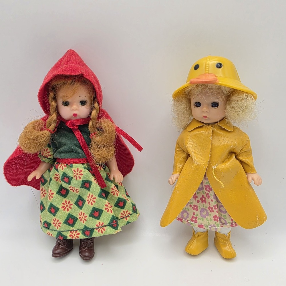 Lot 2 Madame Alexander 100th Vintage 2002 Duck & Riding Hood Dolls McDonalds Toy